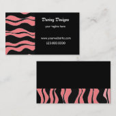 Carte De Visite Impression Zèbre noir et rose (Devant / Derrière)