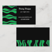 Carte De Visite Impression Zèbre noir et vert (Devant / Derrière)