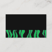 Carte De Visite Impression Zèbre noir et vert (Dos)