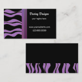 Carte De Visite Impression Zèbre noir et violet (Devant / Derrière)