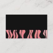 Carte De Visite Impression zèbre rose et noir (Dos)