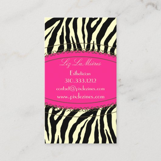 Carte De Visite Impression zébrée branchée (Devant)
