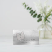 Carte De Visite Impressionnante feuille d'argent élégant papillon (Debout devant)