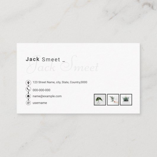 Carte de visite imprimable (Dos)