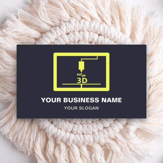 Carte De Visite Imprimante 3D jaune moderne