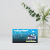 Carte De Visite Imprimantes bleues de construction | Logement immo (Debout devant)