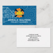 Carte De Visite Imprimantes bleues de la maison | Engrenages | Log (Devant / Derrière)