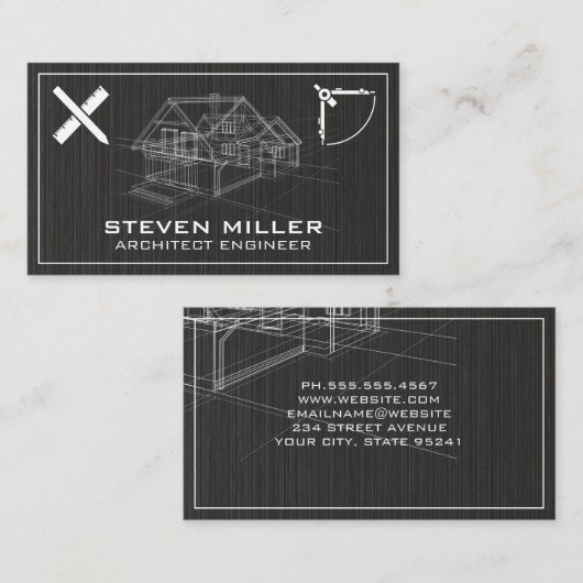 Carte De Visite Imprimantes bleues | Outils d'architecte | Constru (Devant / Derrière)