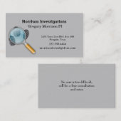 Carte De Visite Imprimantes de doigt gris Enquête privée (Devant / Derrière)