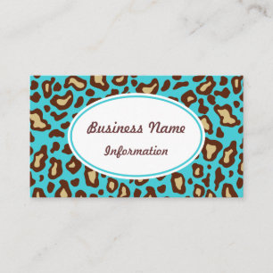 Carte de visite imprimé animal turquoise amusante