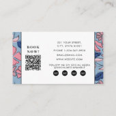 Carte De Visite Imprimé Floral Salon Coiffeur Maquillage (Dos)