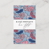 Carte De Visite Imprimé Floral Salon Coiffeur Maquillage (Devant)