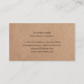 Carte De Visite Imprimé moderne Kraft Olive Green Blanc Géométriqu (Dos)