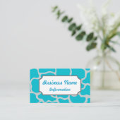 Carte de visite imprimée girafe turquoise (Debout devant)