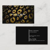 Carte de visite imprimée léopard guépard or et noi (Devant / Derrière)