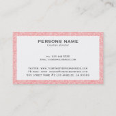 Carte De Visite Imprimer Parties scintillant rose pâle (Dos)