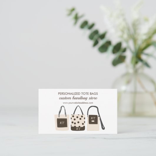Carte De Visite Imprimer sur demande Sacs fourre-tout Monogrammes (Debout devant)