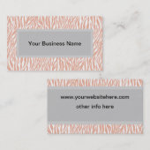 Carte De Visite Imprimer Zebra Peach (Devant / Derrière)