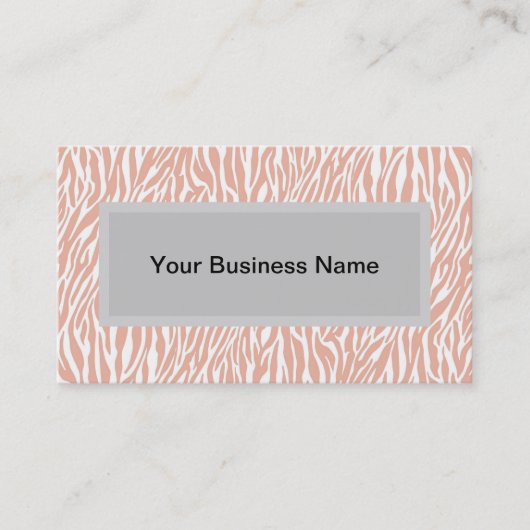 Carte De Visite Imprimer Zebra Peach (Devant)