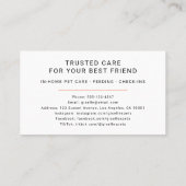 Carte De Visite In Home Pet Care Photo Paw Print (Dos)