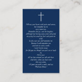 Carte De Visite In Love Memory Photo Funeral Blue Prayer Card (Dos)