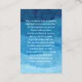 Carte De Visite In Love Memory Photo Funeral Blue Prayer Card (Dos)