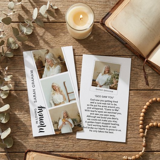 Carte De Visite In Loving Memory 4 Photo Prayer