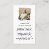 Carte De Visite In Loving Memory 4 Photo Prayer (Dos)