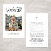 Carte De Visite In Loving Memory Funeral Memorial Prayer Card