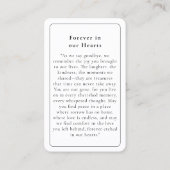 Carte De Visite "In Loving Memory" Funeral Photo Prayer  (Dos)