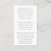 Carte De Visite In Loving Memory Photo Funeral Prayer Card (Dos)