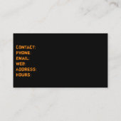 Carte De Visite Incendie, incendie de maison Blaze Domination de l (Dos)