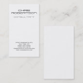 Carte de visite incliné blanc gris clair vertical (Devant / Derrière)