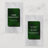 Carte de visite incliné vert gris clair vertical (Devant / Derrière)