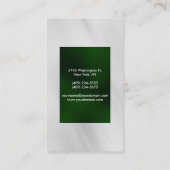 Carte de visite incliné vert gris clair vertical (Dos)