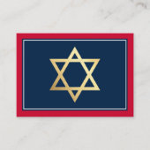 Carte De Visite INCLURE le logo de Bar Mitzvah code QR rouge marin (Devant)