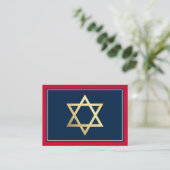 Carte De Visite INCLURE le logo de Bar Mitzvah code QR rouge marin (Debout devant)