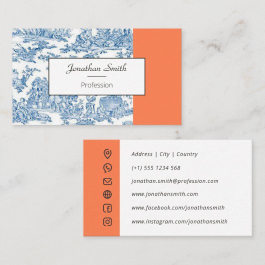 Carte de visite indépendant| Toile de Jouy (Devant / Derrière)