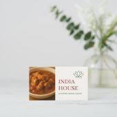 Carte De Visite Indian Restaurant Catering Service Photo (Debout devant)