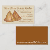 Carte De Visite Indian Samosas Restaurant Cuisine alimentaire Chef (Devant / Derrière)