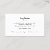 Carte De Visite Indicateur de À damiers de réparation et de détail (Dos)