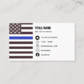 Carte De Visite Indicateur de l'agent de police de la ligne bleue (Devant)