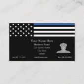 Carte De Visite Indicateur de ligne bleue mince (Devant)