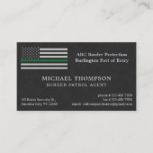 Carte De Visite Indicateur de ligne verte mince Faux Agent frontiè (Devant)