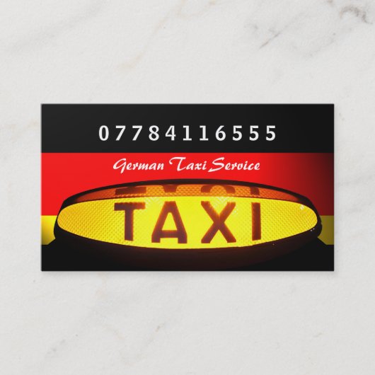 Carte De Visite Indicateur Taxi allemand (Devant)