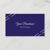 Carte De Visite Indigo Bleu avec Lignes Argentées et Code QR Éléga (Devant)