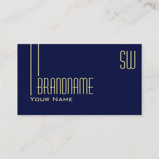 Carte De Visite Indigo bleu clair foncé avec Monogram Professional (Devant)