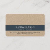 Carte De Visite Indigo Blue ・ Elevent Kraft Paper Minimalist (Dos)