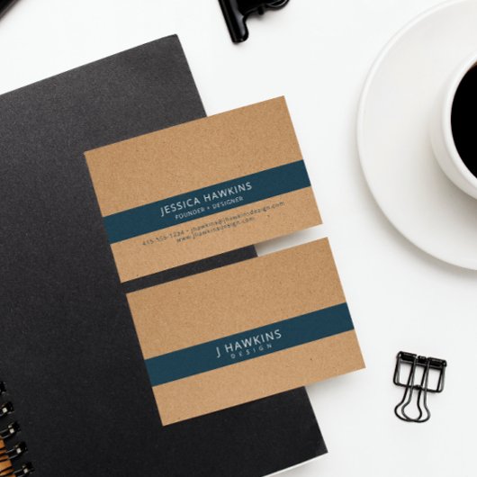 Carte De Visite Indigo Blue ・ Elevent Kraft Paper Minimalist