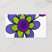 Carte De Visite Indigo et fleurs vertes d'amusement (Dos)